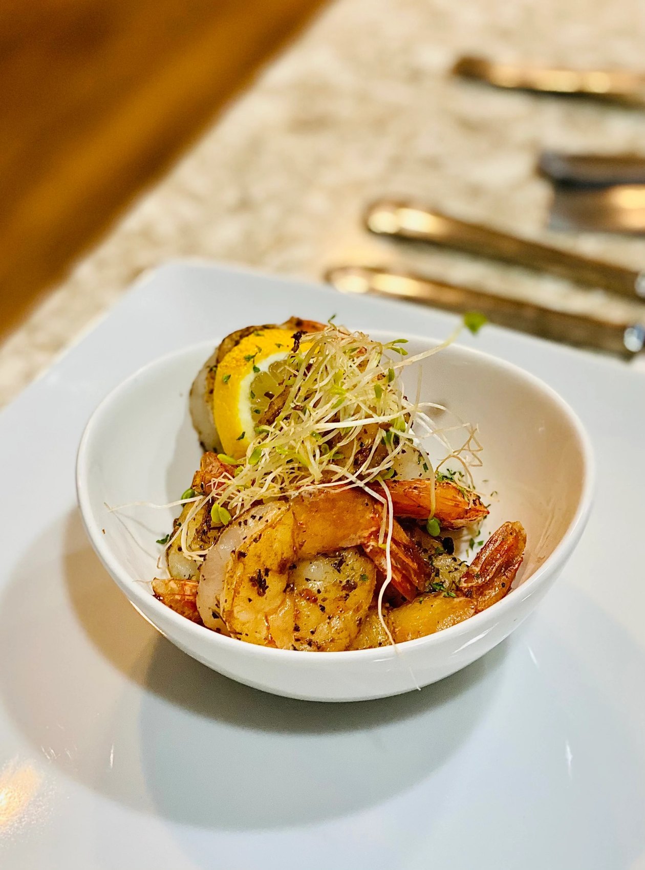 A signature dish plated by Chef Shawn